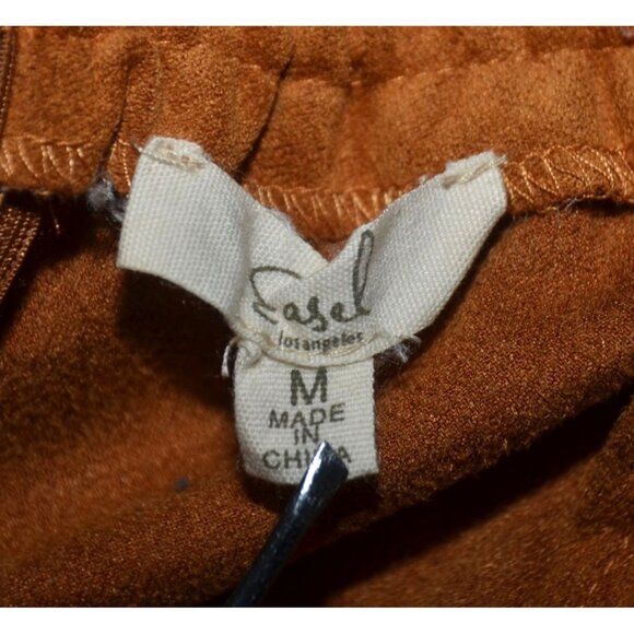 EASEL Lux & Soft Faux Suede Skirt V-Shape Layered Fringe Hem Western Rodeo - Picture 7 of 9